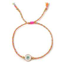 1PC Fashion Simple Devil's Eye Bracelet, Devil's Eye Bracelet, Transfer Bead Bracelet, Adjustable Woven Bracelet, Suitable For Daily Commuting, Couple Bracelet, Sisters Bracelet, Friendship Gift, Birthday Gift, Valentine's Day Gift, Sisters Gift, Anniversary Gift - Multicolor - View 6