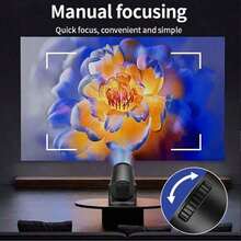 1pc 1080P Supported Mini Portable Projector - 180° Flexible Adjustable Angle & Instant Quick Focus, Supports WiFi Bluetooth Wireless Screen Mirroring - Compatible With IOS/Android/Windows Devices, Includes Remote Control For Home Theater, Outdoor Camping, Airbnb, And Smartphones/USB/Devices - Black - View 11