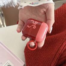 Bow-Knot Black & Red Ribbon Protective Case Compatible With Apple Pro 1/2/3/3rd Gen Wireless Bluetooth Earphones, Noise Proof - Red - View 5