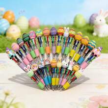 5/10 Easter Pencil Rabbits | Student Rewards, Classroom Rewards, Eggshell Party Gifts, Random Design, Silicone Material - Multicolor - View 2