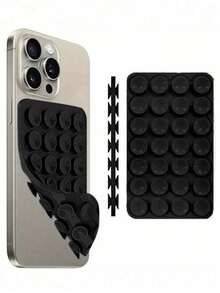 1pc Silicone Phone Sticky Grip Handle, Suction Phone Case Stand, Hands-Free Sticky Phone Handle For Selfie And Video, Mobile Finger Grip Stand - 彩色 - 查看 2