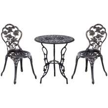 Garden Furniture Set For 2 People, Garden Lounge With Table And Bronze Colour Chairs, Ideal For A Balcony.
