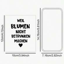 4 Humorous Wine Bottle Label Stickers - German Design "Because Flowers Won't Get You Drunk," Perfect Gifts For Friends, Girlfriends, And Colleagues, Ideal For Retirement And Party Decorations - Multicolor - View 3