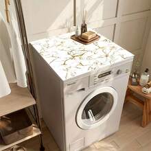 1pc Marble Texture White Gold Pattern, Warm Family Atmosphere, Diatomite, Anti-Slip, Suitable For Washing Machine Cover Pad, Dryer Cover Pad, Coffee Machine Pad, Kitchen Countertop Pad. Multi-Purpose Household Mat - Multicolor - View 4