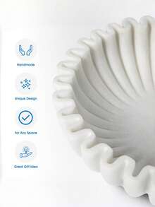 Tazón decorativo grande, tazón decorativo blanco, decoración del hogar - Tazón plisado - Tazón ondulado - Tazón con escamas - Tazón de llaves de moda, adecuado para la mesa de entrada - Multicolor - Ver 2