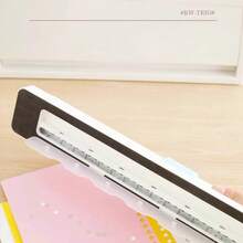 30-Hole Manual Punch - Adjustable Hole Spacing, Suitable For Loose-Leaf Notebooks, Planners, Punching A4/B5/A5/B6/A6/B7/A7 Sizes, Multi-Size Office Paper Punch, ABS + Metal Material, Durable - White - View 5