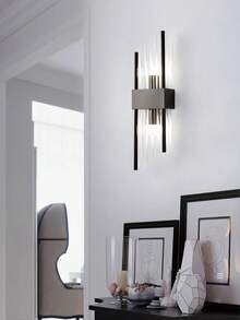 1盏/2盏金色/黑色水晶壁灯，不锈钢灯体，含免费G9灯泡。优雅的卧室灯或精致的客厅灯具，适用于客厅、卧室和走廊装饰。 - 彩色 - 查看 3