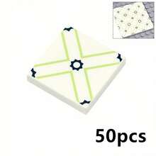 MIGUBA 50片2x2彩色光滑印花瓷砖砖，地板砖，组装配件砖，装饰房屋墙壁，平整光滑的板材，DIY益智玩具，兼容3068砖块 - 彩色 - 查看 10