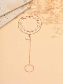 Bộ 2 vòng tay hoa cúc nối liền, trang sức dây chuyền thủ công cổ điển thời trang, phù hợp cho sử dụng hàng ngày, đi nghỉ mát, du lịch, mua sắm, chụp ảnh và trang trí. Dây chuyền thủ công có thể cắt theo chiều dài mong muốn, số lượng hoa không cố định. - Nhiều màu - Xem 2