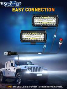 GLANBERT 6-Inch 40 LED Car Light Bar High Brightness Combination White Exterior Light, Automotive LED Combination Light Set, Dual-Head Suitable For Truck, SUV, Motorcycle, ATV - 12-60V - View 7