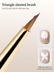 RS NAIL RSNAIL 美甲三角笔，金色黄铜笔帽，适用于绘画、素描、花朵、蝴蝶结图案，细尖三角笔刷，舒适亚克力手柄，易于操作，光滑耐用材质，美甲DIY工具，适合初学者和专业人士，美甲用品。 - 黃色 - 查看 8