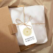 50 etiquetas de regalo de papel Eid Mubarak con cuerda de cáñamo - Etiquetas colgantes de Ramadán Kareem para regalos, envoltura de regalos y decoración de favores de fiesta, suministros de fiesta musulmana islámica - Multicolor - Ver 4