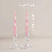1支18厘米（7.08英寸）粉色多风格长柄蜡烛，适用于酒店、香薰、氛围营造、桌面装饰，欧式浪漫风格，适用于婚礼、西式餐饮、婚礼装饰、香薰礼品和男女皆宜的礼品。也适用于户外野餐和应急照明。 - 彩色 - 查看 11