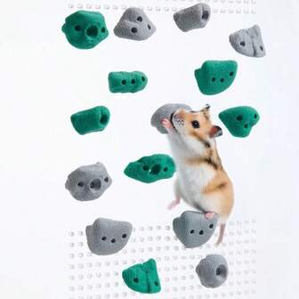 12pcs Small Animal Cage Decor Set, Hamster Hideout, Hamster Climbing Rocks, Colorful Climbing Frame Assortment (Random Colors, Random Styles)