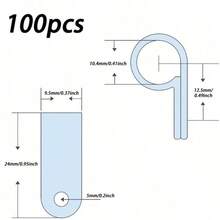 100pcs R-Type Cable Management Clips, Adjustable Wire Fasteners, Household & Commercial Use Anti- Cable Organizers, Sturdy, Keeps Desk & Wall Cables Tidy - Black - View 5