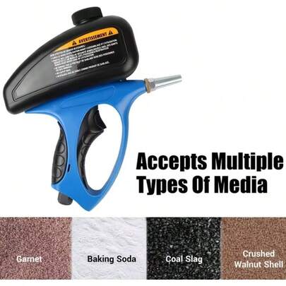 1pc Pneumatic Sand Blasting Gun, Mini Abrasive Nozzle, Pneumatic Sanding Machine, Manual Sandblasting Machine For Metal Glass Rust Removal, Suitable For Air Compressor, Home Renovation, Automotive DIY Repair