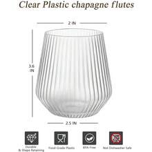 40 Pack Plastic Wine Glasses 12oz Disposable Cocktail Glasses Cups For Weddings Bars Holidays Party Daily Use - 40Pcs Clear - View 2
