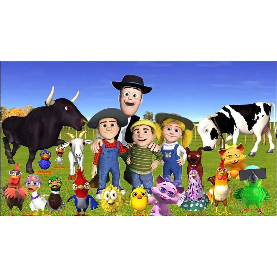 Cartoon Farm Barn La Granja De Zenón Theme Backdrop Birthday Party Decorations Background Photozone Props Poster Gifts - B - Xem 1