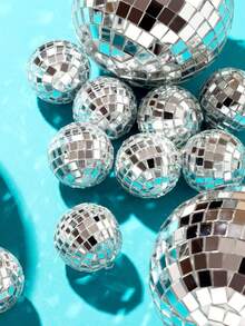 32个2/3/4/5厘米银色反光镜面迪斯科球，悬挂式镜面迪斯科球，DIY饰品球，材料包，悬挂式迷你迪斯科球，银色玻璃亮面反光悬挂球装饰品，迪斯科球蛋糕装饰，迪斯科圆球蛋糕装饰，70年代迪斯科蛋糕装饰，适用于主题蛋糕、生日派对、婚礼餐桌装饰、婴儿派对装饰球等。 - 彩色 - 查看 6