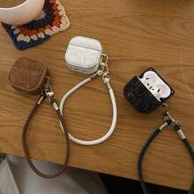 时尚蛇纹皮革保护套，适用于苹果无线蓝牙耳机，兼容 4/3代，女士款 - 白色 - 查看 6