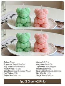 2pcs/4pcs Rose Bear Scented Candles - Cute Decorative Items And Handmade Gifts, Suitable For Women/Friends, Ideal For Wedding Souvenirs, Elegant Decorations And Gifts, Valentine's Day Gifts, Graduation Gifts, And Bedroom & Room Decor. - Multicolor - View 15