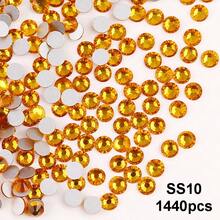 SS6 2MM-SS30 6.4MM, 7 Sizes, Non-Hot Fix, Adhesive Round Flat Bottom Glass Crystal Rhinestones, Multi-Color Crystal Gemstone Jewelry Beads DIY Glass Stone Diamond Design Accessories, Glitter Nail Art Stickers Decoration, Suitable For Phone Cases, Clothes, Bags, Shoes, Crafts - Multicolor - View 46