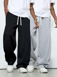 1 chiếc quần dài nam ống rộng, màu trơn, dáng suông thoải mái, chất liệu mềm mại, phù hợp cho đi bộ hàng ngày, đi làm, du lịch và các dịp khác. Có thể dùng làm quà tặng cho cặp đôi. Chất liệu 100% polyester, có dây rút ở eo để điều chỉnh, nhiều màu sắc để lựa chọn. - màu đen - Xem 8