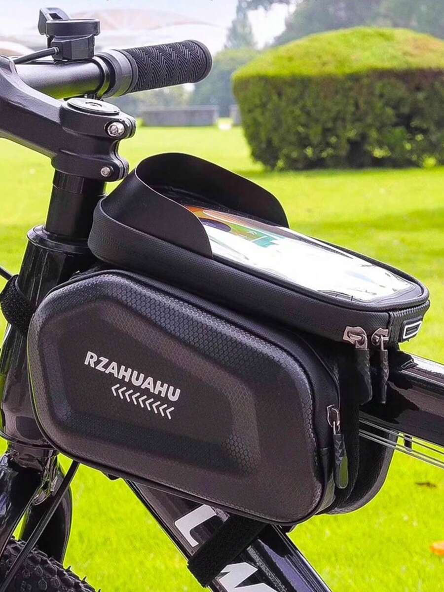 1PC Mountain Bike Road Bike Riding Double-Sided Bag Hard Shell Waterproof Large Capacity Storage Phone Touch Screen Bike Front Beam Bag - Multicolor - View 1