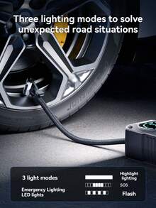 5000A 便携式汽车应急启动电源，带空气压缩机 - 12V 电池增压器，LED 指示灯，USB 快速充电输出，多重保护，包含启动线、气泵和汽车适配器 - 彩色 - 查看 10