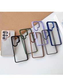 Business Lens Hidden Holder Clear Phone Case Compatible With Samsung Galaxy S26 Ultra S25 S24 Ultra S22 Ultra S23 Acrylic Transparent Shockproof Cover ﻿ - Desert Gold - View 5