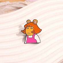 1pc Cute Cartoon Red Letter Shaped Badge, Personalized And Interesting English Metal Accessories Brooch Dress Accessories Pin For Clothes Bag Charm School Office Accessories Shirts Jacket Jewelry Christmas Halloween Clothes Pin Funny Teacher Gifts - 彩色 - 查看 3