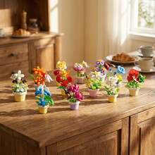 1. Bộ xếp hình hoa nhỏ bằng hạt vi mô, bộ xếp hình hoa nhiều màu sắc tự làm, bó hoa trang trí, thích hợp làm quà tặng sinh nhật, Ngày của Cha, Ngày của Mẹ, Ngày Nhà giáo, các ngày lễ, đám cưới, lễ tốt nghiệp, năm mới, quà Giáng sinh. - Nhiều màu - Xem 8