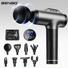 Benbo按摩枪，背部按摩器，缓解疼痛。配有多个按摩头。送礼自用皆宜。灰色和绿色可选。