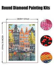 Famous Landscape Diamond Art Kits For Adults Beginners,Full Round Drill DIY Diamond Painting Kits,Paint By Diamonds Dot Gem Art Crystal Easy,Home Wall Decor - Multicolor - View 3