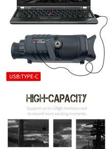 300米红外夜视单筒望远镜，8倍变焦，1080P高清，适合狩猎和露营