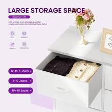 Sweetcrispy 8 Drawer Dresser For Bedroom, Fabric Storage Organizer With Sturdy Metal Frame, Wooden Top Chest Of Drawers For Closet Entryway Guest Room - trắng - Xem 7