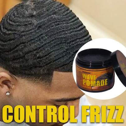 [Cera para el cabello ondulado de hombre] ¡Hidratación profunda + Moldeado fuerte + Alto brillo! Diseñado especialmente para peinados ondulados, suavizando el frizz y realzando la definición del rizo. Unisex, con moldeado duradero por 24 horas sin pegajosidad, creando un estilo suave y brillante.