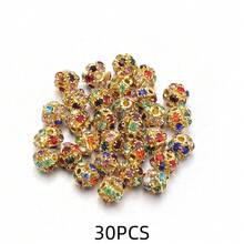 30pcs Shiny Round Beads Rhinestone Spacer Beads For Making Jewelry, DIY Bracelet Necklace - Diamond Ball - View 10