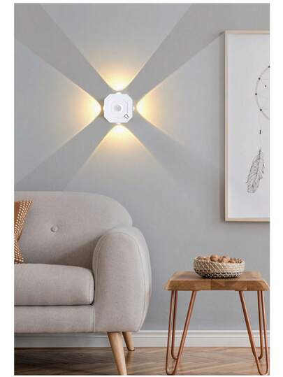 1PC New Square Smart Seven-Color RGB Light, Human Body Induction Magnetic Night Light, Rechargeable Cat Eye Ambient Light