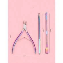 3pcs Stainless Steel Nail Cutter Clipper Cuticle Nipper Set With Dead Skin Pusher Nail Remover Tools,Nail Supplies,Nail Tools,Nail Art Tools,Back To School,Nails,Nail Tools For Press On Nails - 彩色 - 查看 3