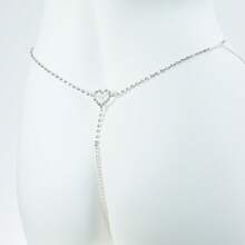 性感腰链内衣配饰，镂空心形内裤链，性感小众时尚，极简水晶丁字裤，女士Y2K水钻心形腰链 - 性感内衣身体链，适合夜店派对、情人节、狂欢节派对和日常聚会 - 彩色 - 查看 7