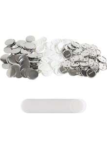500 Sets 2.25 Inch 58mm Pin Back Button Parts For Button Maker Machine, DIY Round Button Badge Parts, Set Includes Metal Top, Plastic/Metal Button, Clear Film, And Blank Paper For Gifts Presents - White - View 8