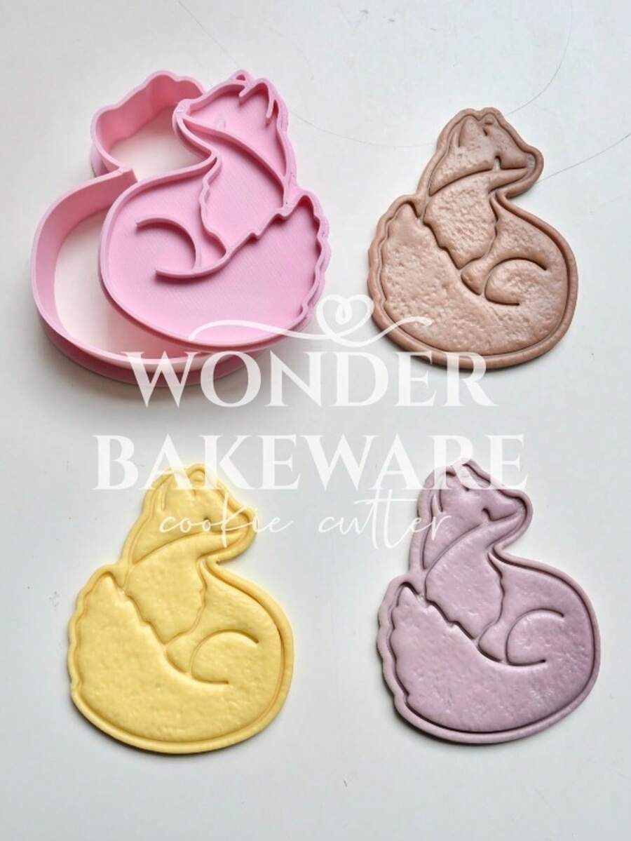 Cortador de Biscoito em Forma de Raposa Cartoon, Molde de Biscoito Animal Fofo, Carimbo de Biscoito em Forma de Raposa, Utensílios de Cozinha para Assar - animal - Visão 1