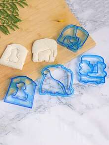 1个/4个/8个装动物卡通三明治模具吐司切割器便当模具DIY面包模具切割器 - 彩色 - 查看 2