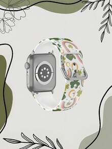 彩虹绿三叶草设计硅胶表带，兼容 38mm 40mm 41mm 42mm 44mm 45mm 49mm，适用于 Series Ultra/11/10/SE/9/8/7/6/5/4/3/2/1 - 彩色 - 查看 2