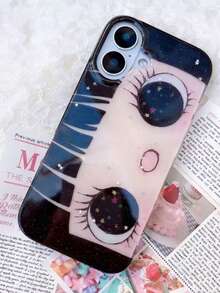 1pc Cute Big Eye Cartoon Pattern Personalized Phone Case, Adorable Fashionable Lolita Style Protective Cover, Suitable For IPhone17/IPhone17 Pro Max/IPhone16 Pro Max/IPhone15 Pro/IPhone14/IPhone13/12/11 - Multicolor - View 2