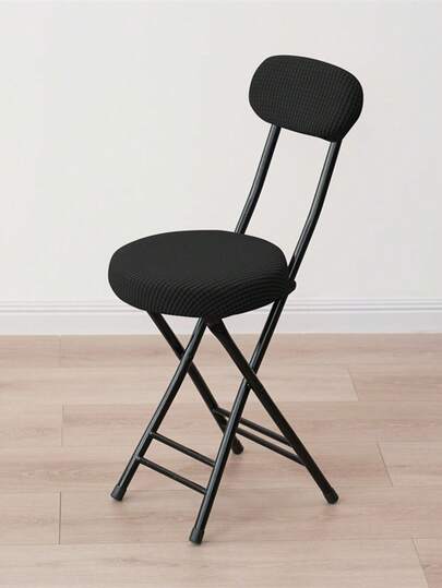 1set/4sets Solid Color Folding Chair Covers With Backrest Cover Anti-Dirty Jacquard Fabric Dining Chair Slipcovers For Kitchen Hotel Wedding Party Restaurant