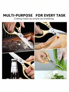Powcan Dishwasher Kitchen Scissors, Cooking Accessories For Cutting Meat, Chicken, Fish, Poultry, Herbs And Bread - Stainless Steel - View 6