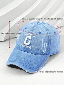 INNNEVV 1 chiếc mũ lưỡi trai nữ kiểu dáng bạc màu, in chữ, kiểu Mỹ cổ điển, có vành rộng, che nắng. - Nhiều màu - Xem 3
