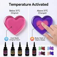 6色-10毫升/0.35盎司紫外线感光变色UV胶DIY手工胶，温度变化31度，珠宝制作DIY工艺装饰品-耳环、戒指、钥匙扣等-珠宝铸造工具 - 彩色 - 查看 5